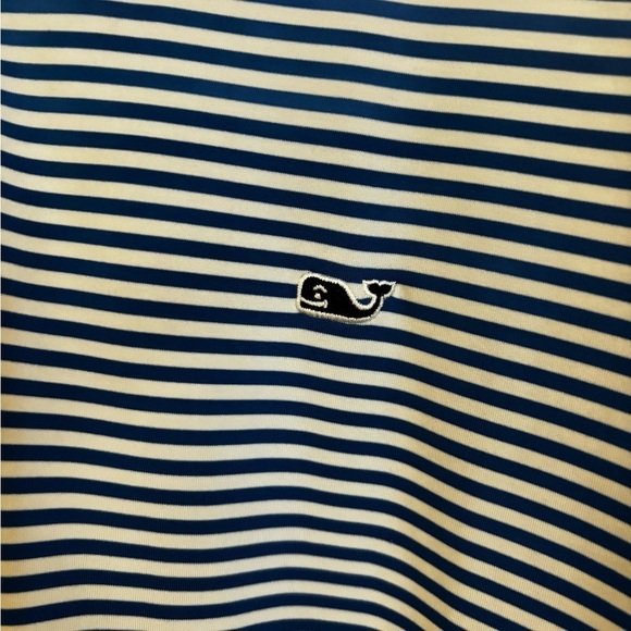 Vineyard Vines Performance Men's Blue/White‎ Striped Stretch Polo Shirt Size XL - Picture 4 of 6